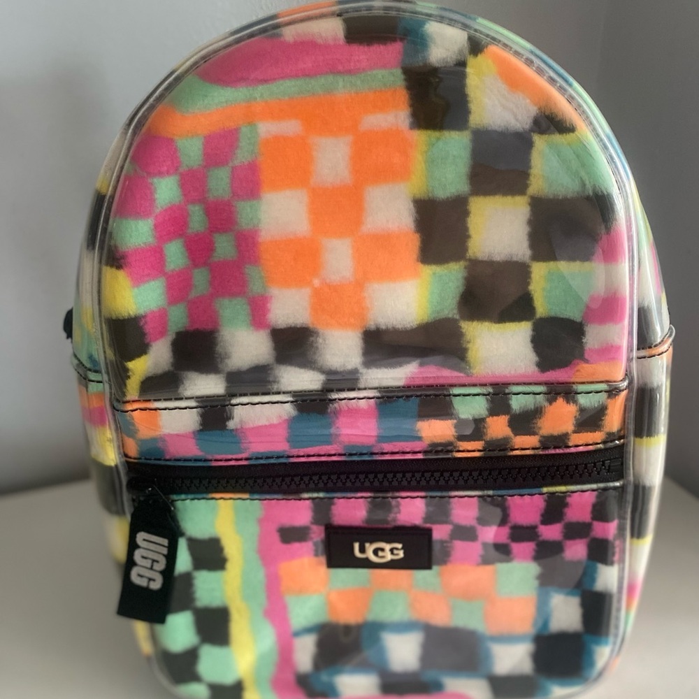 UGG Multicolor Checkered Mini Backpack - Pink, Or… - image 1